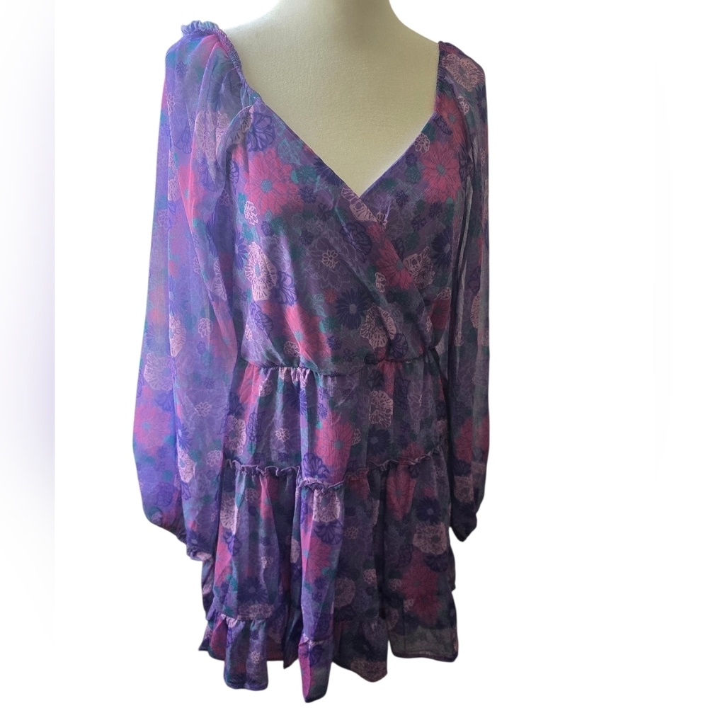 Peach Love California Purple and Blue Dress - Picture 2 of 5